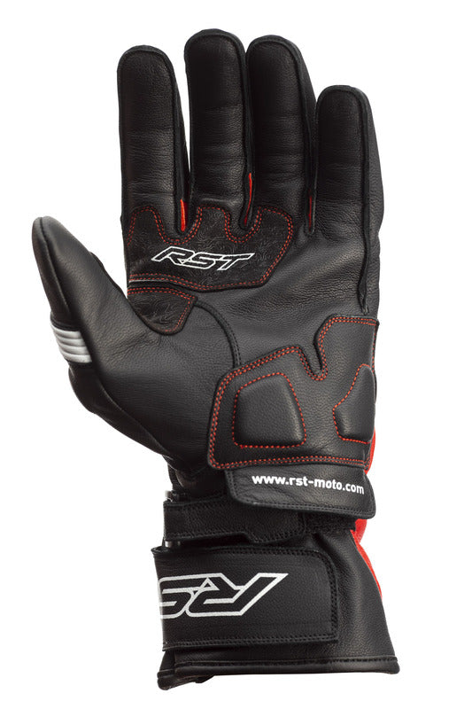 RST Pilot CE Leder Motorradhandschuhe Schwarz/Rot/Weiss