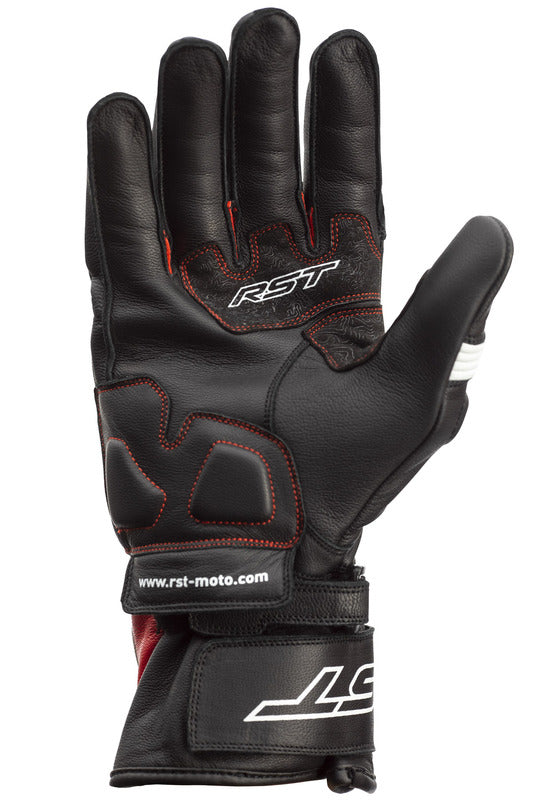 RST Pilot CE Leder Motorradhandschuhe Schwarz/Rot/Weiss