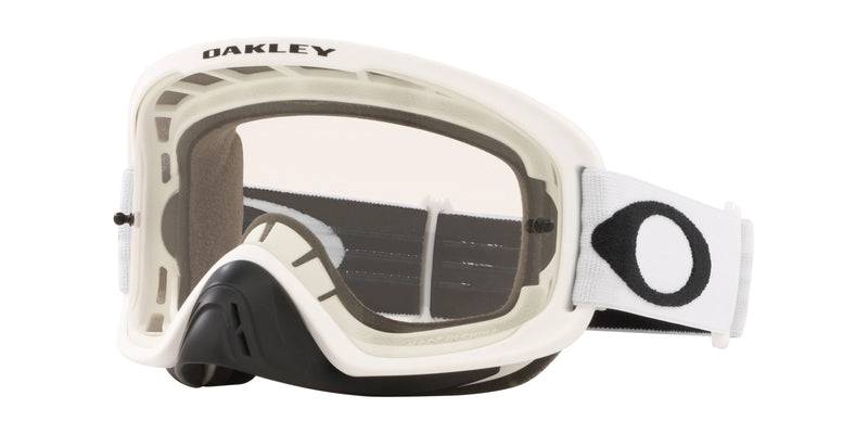 OAKLEY O Frame 2.0 Pro MX-Brille in mattem Weiß mit klarer Linse, sportliche Schutzbrille für Motocross.