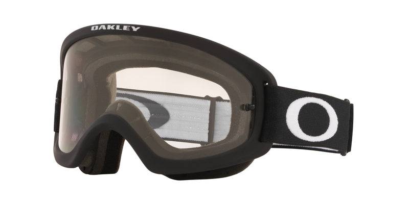 OAKLEY O Frame 2.0 Pro XS MX-Brille in mattschwarz mit klarer Linse, Schutzbrille für Motocross, Blick auf rahmen und Linse