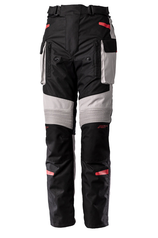 RST Endurance CE Textil-Motorradhose - Schwarz/Silber/Rot Kurze Motorradhosenbeine