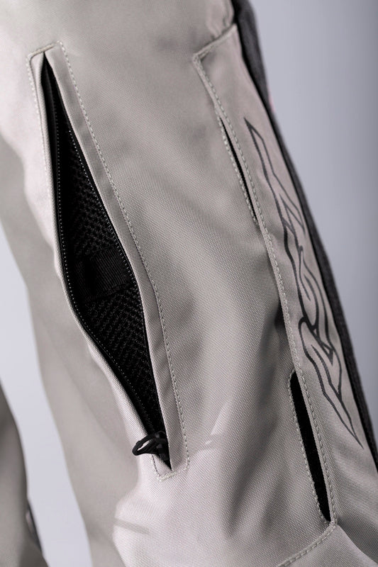 RST Endurance CE Textil-Motorradhose - Schwarz/Silber/Rot Kurze Motorradhosenbeine