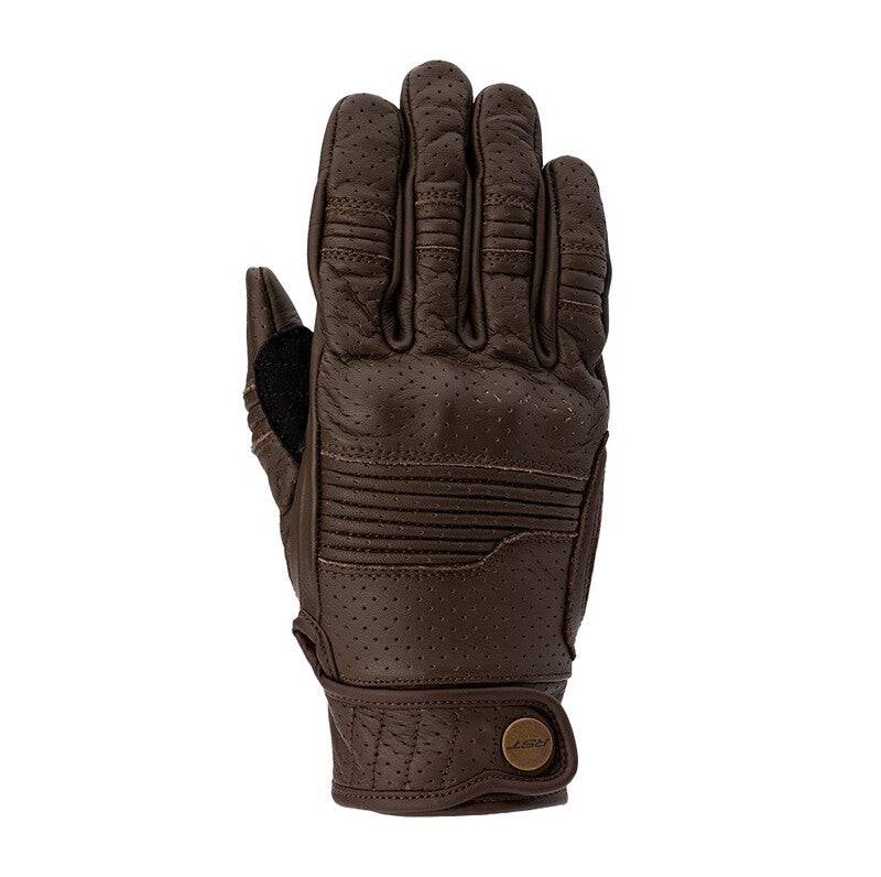 Braune RST Damen Roadster 3 CE Handschuhe aus Leder für Motorradsicherheit, mit gepolsterten Handflächen und flexiblen Nähten