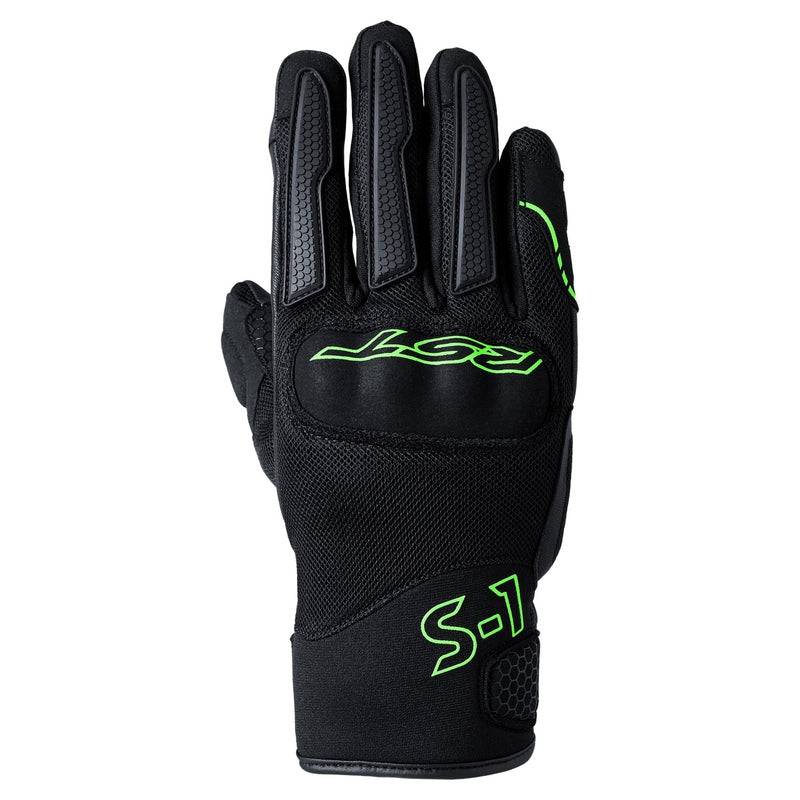 RST Motorradhandschuhe Herren S-1 Mesh CE in Neon Grün, atmungsaktive Radsporthandschuhe mit Schutzfunktionen.
