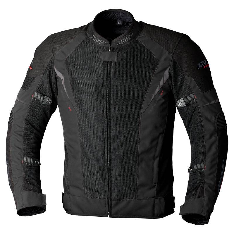 Schwarze RST Ventilator-XT CE Textil-Motorradjacke für Herren, touring Jacke mit Belüftung und Protektoren.