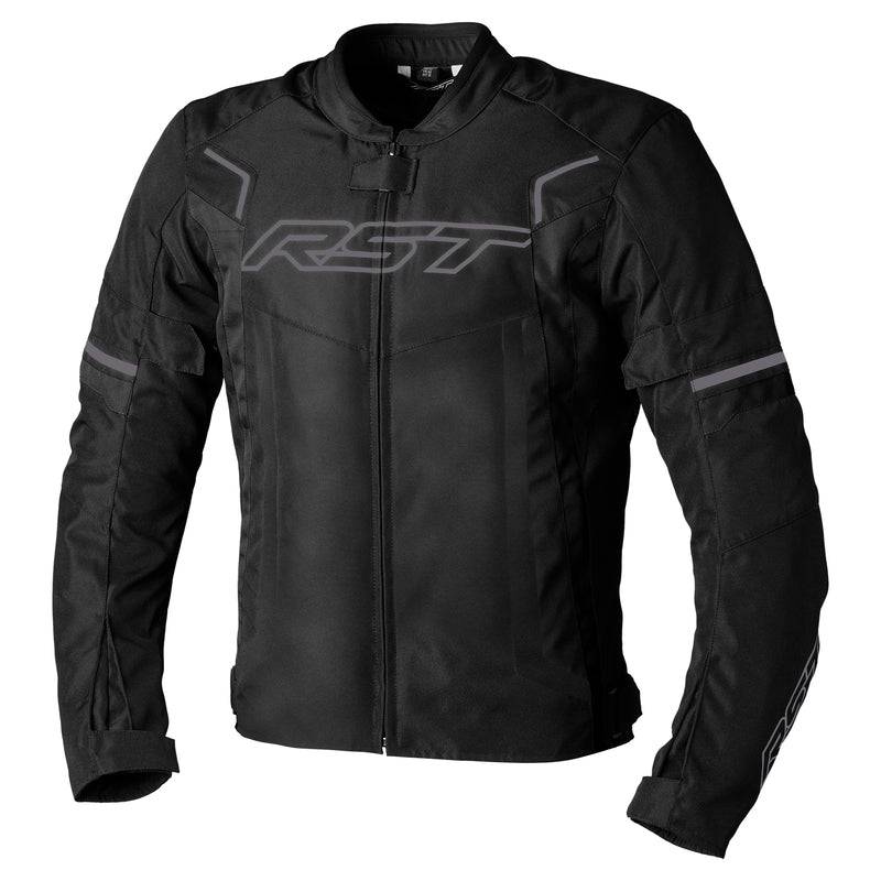 Schwarze RST Pilot EVO CE Textil-Motorradjacke für Herren, touring Jacke mit Protektoren, frontal Ansicht