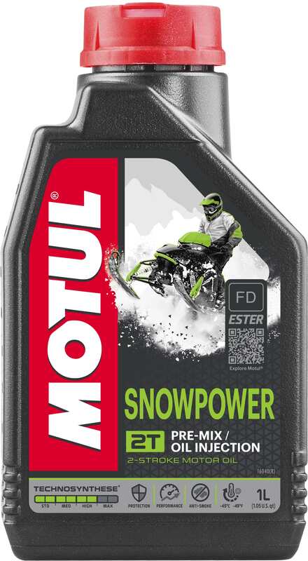 MOTUL Snowpower 2T Motorenöl, 1 Liter, flüssiges 2-Takt-Öl für Motorräder und Schneemobile, in Flasche abgebildet