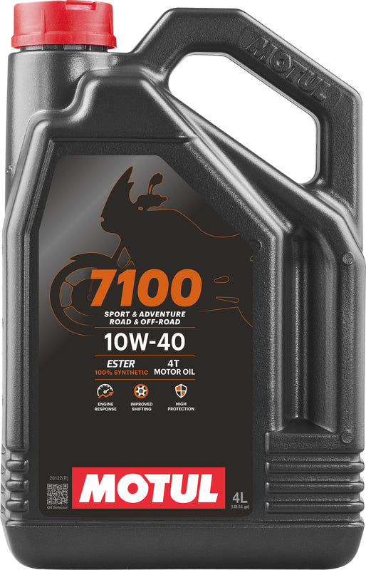 MOTUL 7100 4T Motorenöl 10W40, 4 Liter, flüssiges 4T-Öl für Motorradmotoren in einer offenen Flasche