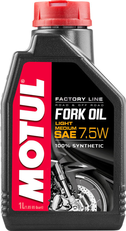 Motul Factory Line Gabelöl 7.5W, 1 Liter, hochwertiges Gabelöl für optimale Dämpfung und Leistung bei Motorrädern.