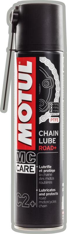 Motul MC Care C2 Road Kettenspray in 400ml Sprayflasche, geeignet für Motorrads Kettenpflege und Schmierung.