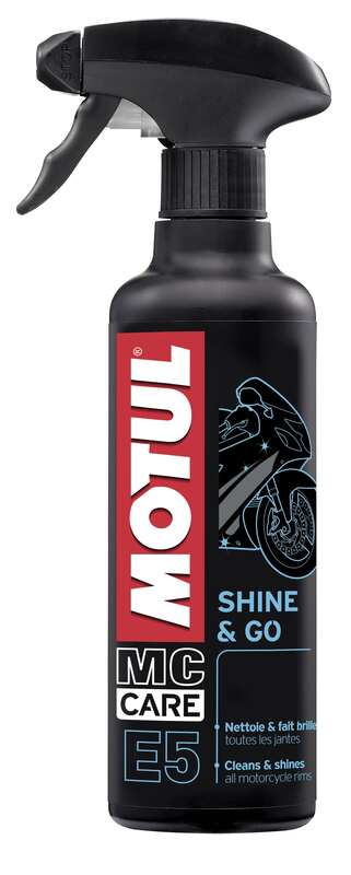 MOTUL E5 Shine & go Silicon Cleaner Kunststoffpflege Spray, 400ml, für Kunststoffoberflächen und Fahrzeugpflege