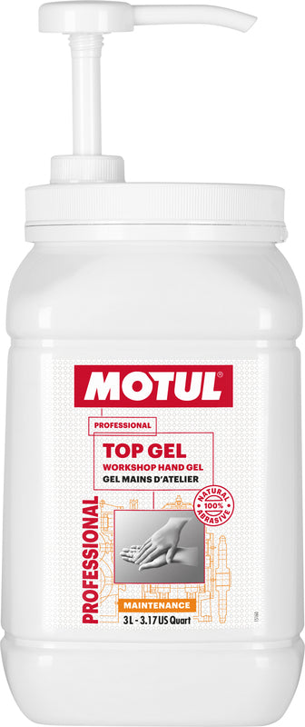 Motul Top Gel Workshop Range Handreinigerpumpe, 3L, kraftvoller Reiniger für schmutzige Hände in Werkstattqualität