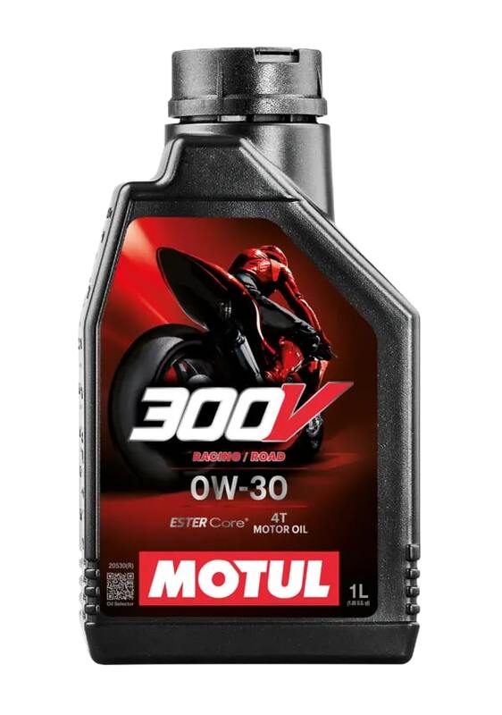 MOTUL 300V Factory Line Road Racing 4T Motorenöl 0W30, 1 Liter, flüssiges Motoröl für Rennmotorräder, Fokus auf Produktflasche