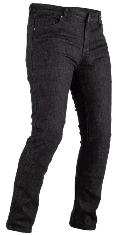 Schwarze RST Tapered-Fit Motorradjeans in Langgröße mit verstärktem Material, robuste Hosen-Jeans für Motorradfahrer