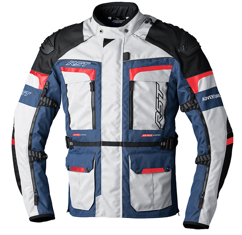 RST Pro Series Adventure-X CE Textil Damenjacke - Silber/Blau/Rot