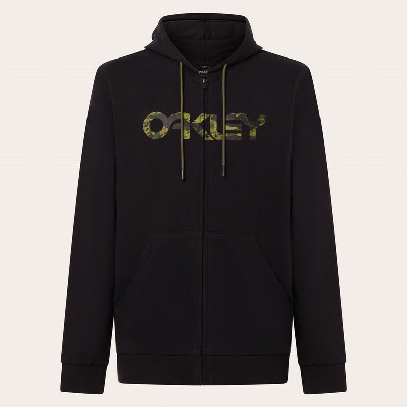 Brauner OAKLEY Teddy Hoodie mit durchgehendem Reißverschluss, bequeme Freizeitbekleidung für Damen und Herren.