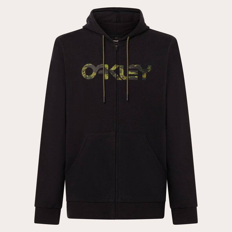 Brauner OAKLEY Teddy Hoodie mit durchgehendem Reißverschluss, bequeme Freizeitbekleidung, warmes und weiches Material.