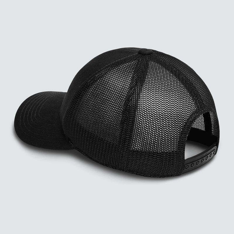 Graue OAKLEY Basecap B1B HDO Patch Trucker, Freizeitbekleidung, mit Mesh-Design und Stickerei auf der Vorderseite.