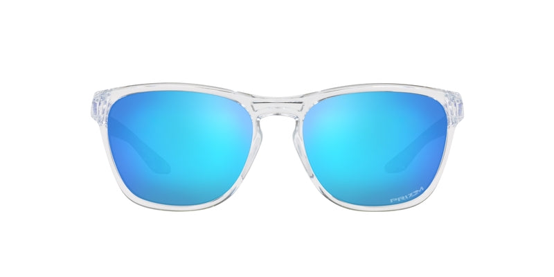 OAKLEY Manorburn Sonnenbrille - Prizm Sapphire polarisierte Gläser, polierter klarer Rahmen