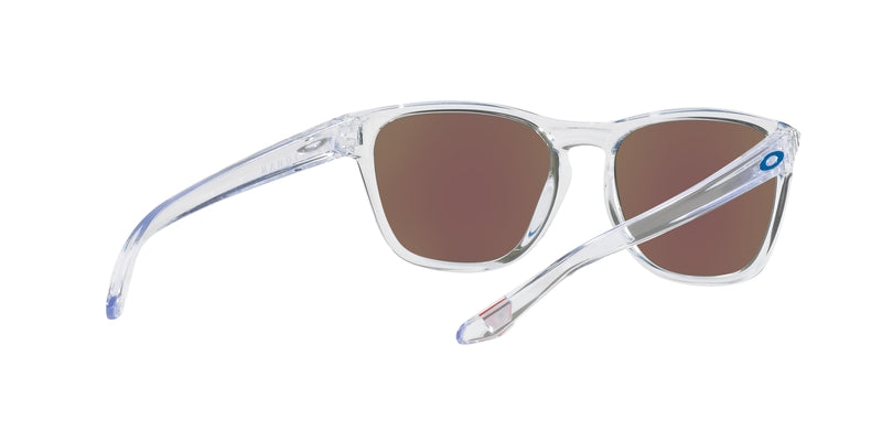 OAKLEY Manorburn Sonnenbrille - Prizm Sapphire polarisierte Gläser, polierter klarer Rahmen