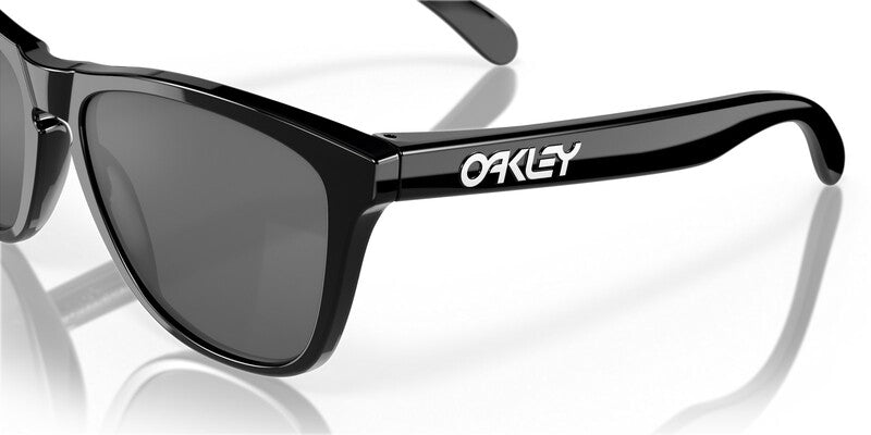 OAKLEY Frogskins Sonnenbrille Schwarz Poliert - Schwarze Gläser