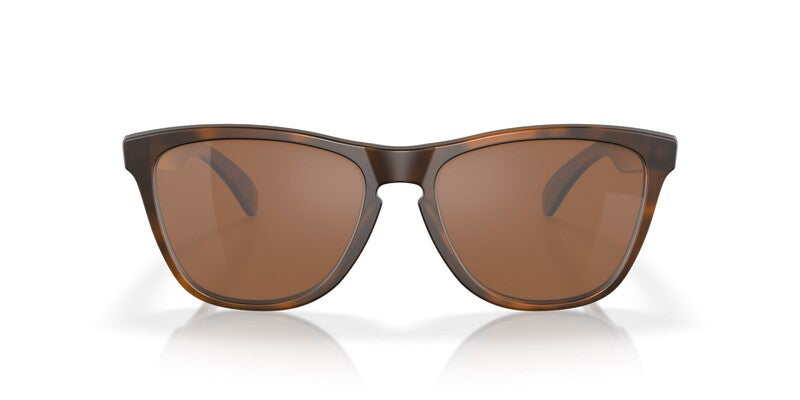 OAKLEY Frogskins Sonnenbrille in mattem Braun mit braunen Gläsern, stilvolle Brille für Sonnenschutz und Mode.