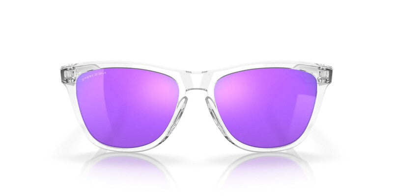 OAKLEY Frogskins Sonnenbrille - Prizm Violette Gläser, polierter klarer Rahmen