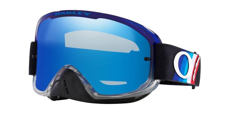 OAKLEY O Frame 2.0 Pro MX-Brille mit schwarzen TLD-Stripes, schwarzem Rahmen und Ice Iridium Linse für den Motocross-Sport