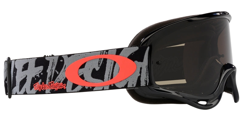 OAKLEY O Frame MX-Brille mit TLD Grau Stripes und Persimmon-Linse, robuste Sportbrille für Motocross.