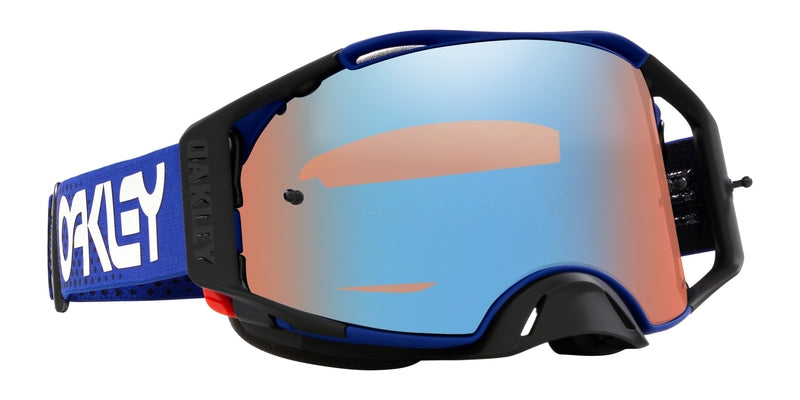 OAKLEY Airbrake MX Brille in Blau mit Prizm MX Sapphire Glas, Schutzbrille für Motocross, sichtbares Rahmen- und Glaselement