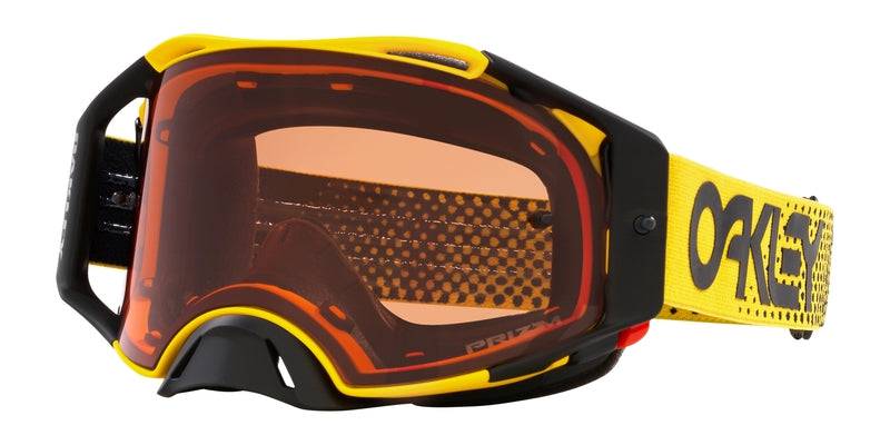 OAKLEY Airbrake MX-Brille mit gelbem Rahmen, Prizm MX Bronze Glas, schützt beim Motocross.