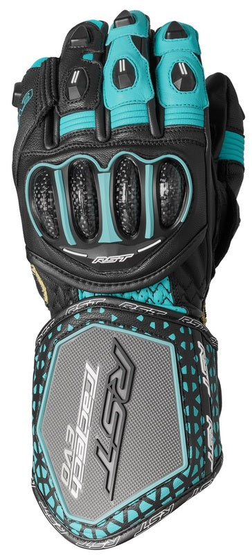 RST TracTech Evo 4 CE Damen Motorradhandschuhe - Schwarz/Aqua/Grau