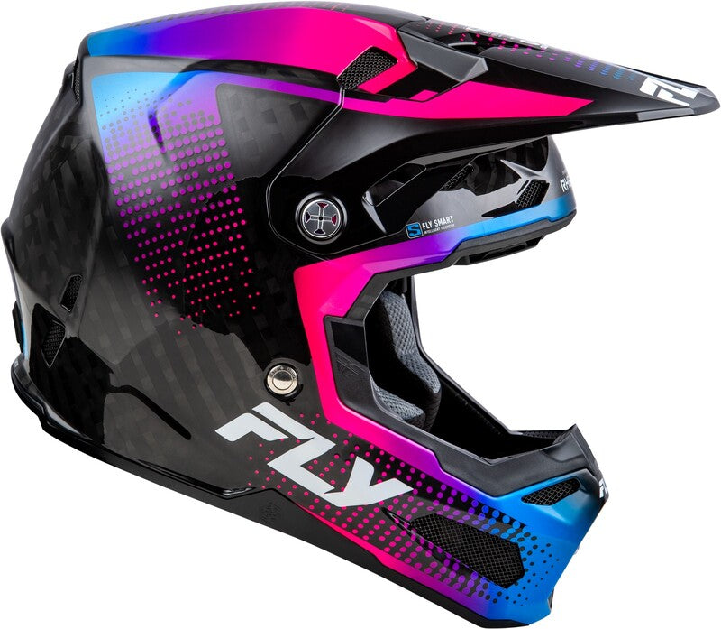 Fly Racing Formula S Carbon Protocol Helm Schwarz Carbonblaupink