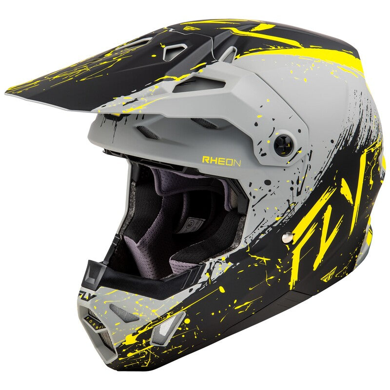 Fly Racing Formula Cp Manic Helm Mattgrauschwarzgelb