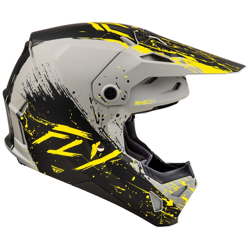Fly Racing Formula Cp Manic Helm Mattgrauschwarzgelb