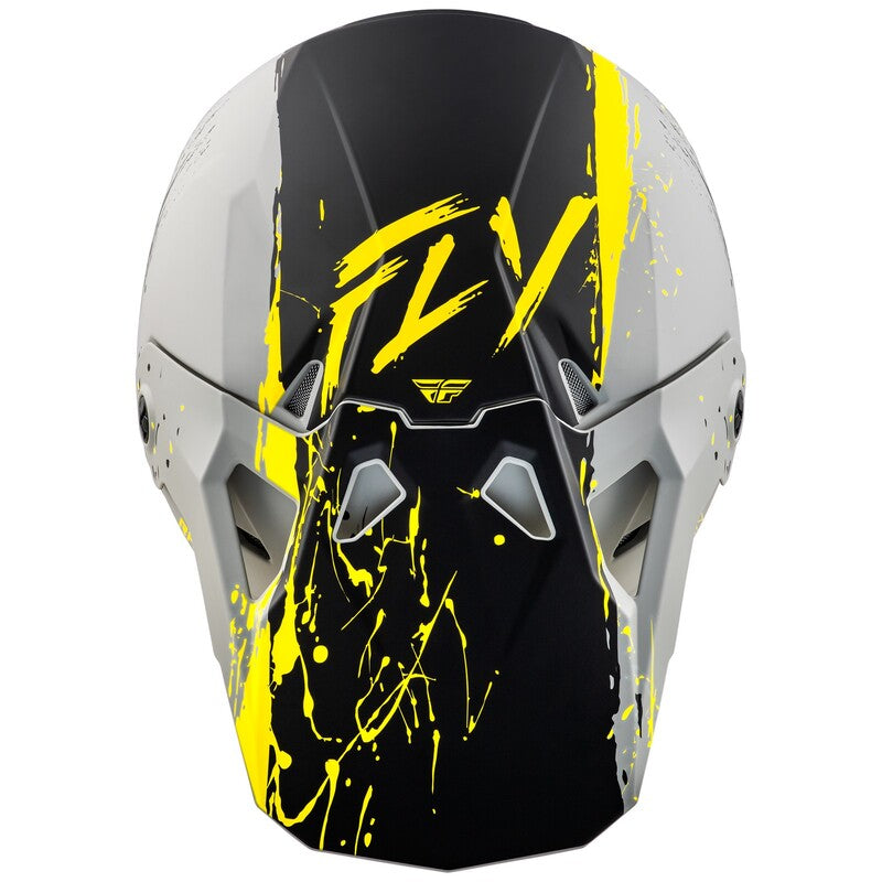 Fly Racing Formula Cp Manic Helm Mattgrauschwarzgelb