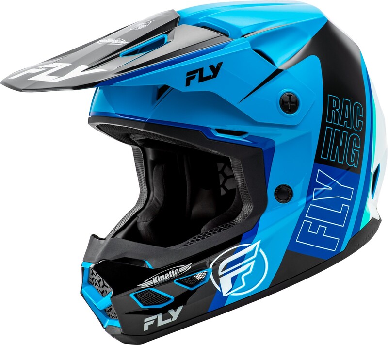 Fly Racing Kinetic Rally Helm Blauschwarzweiss