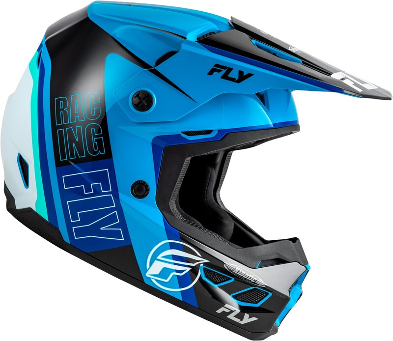 Fly Racing Kinetic Rally Helm Blauschwarzweiss