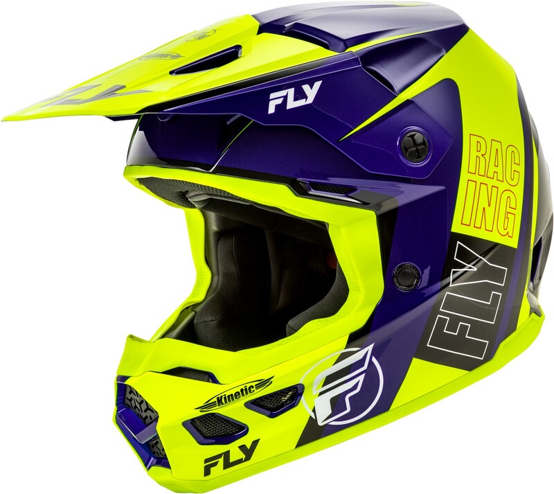Fly Racing Kinetic Rally Helm Hi Visblauschwarz