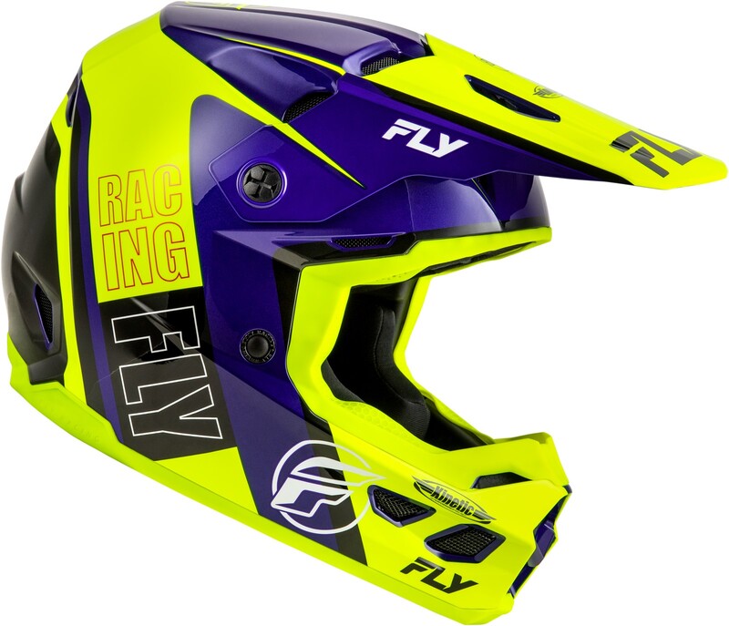 Fly Racing Kinetic Rally Helm Hi Visblauschwarz