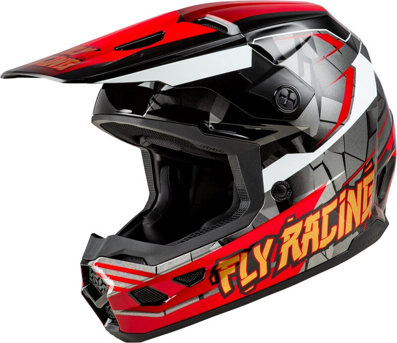 Fly Racing Kinetic Scorched Jugend Helm Rotschwarzweiss
