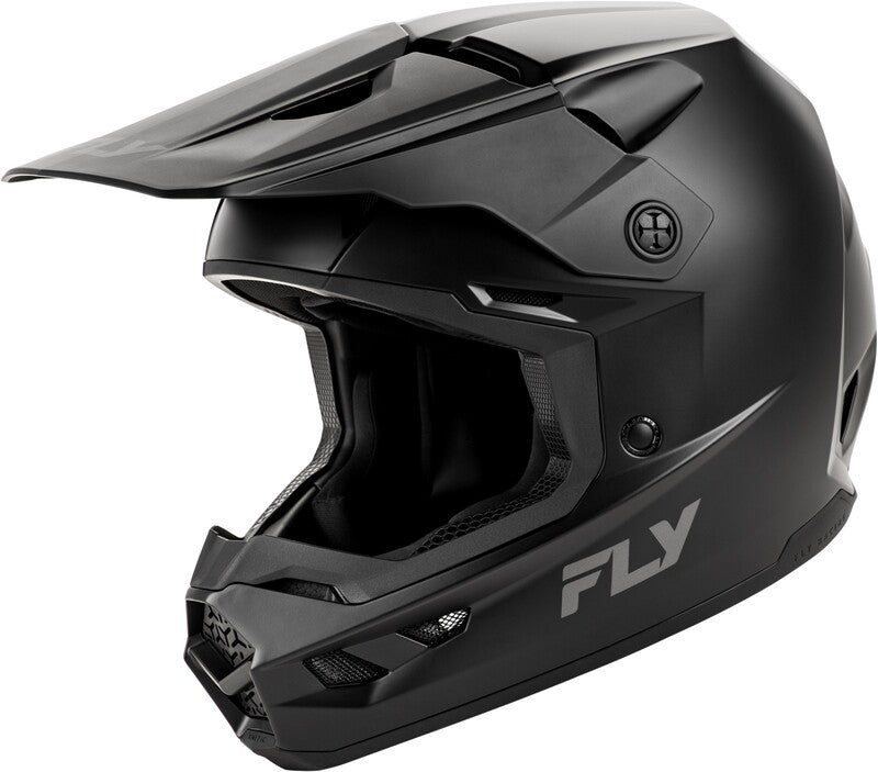 Fly Racing Kinetic Solid Jugend Helm Mattschwarz