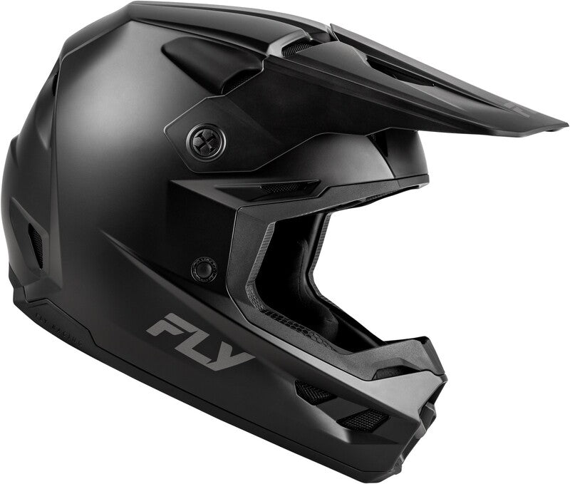 Fly Racing Kinetic Solid Jugend Helm Mattschwarz