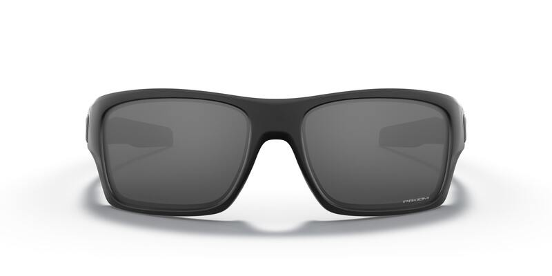 OAKLEY Turbine Sonnenbrille mit schwarzen Gläsern und Prizm-Beschichtung, sportliches Design, klare Sicht.