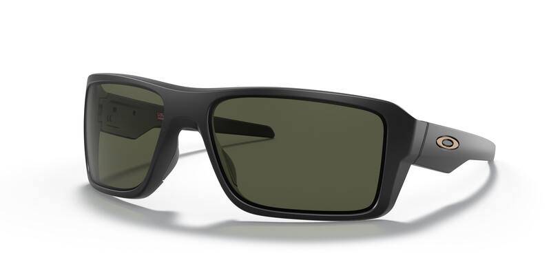 OAKLEY Double Edge Sonnenbrille mit dunkelgrauen Gläsern und schwarzem Rahmen, modischer Sonnenschutz für den Alltag