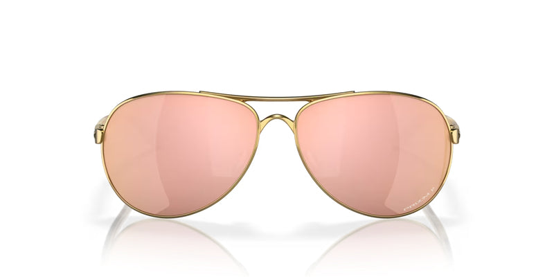 OAKLEY Feedback Sonnenbrille Polished Gold - Prizm rose gold polarized Gläser