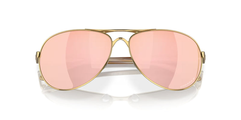 OAKLEY Feedback Sonnenbrille Polished Gold - Prizm rose gold polarized Gläser