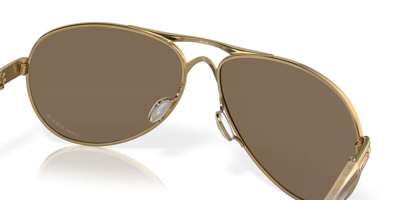 OAKLEY Feedback Sonnenbrille Polished Gold - Prizm rose gold polarized Gläser