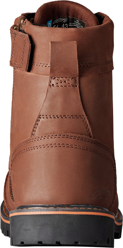 Braune RST Roadster 3 CE Lederstiefel für Motorradschuhe, klassische Schuhe mit robustem Design.