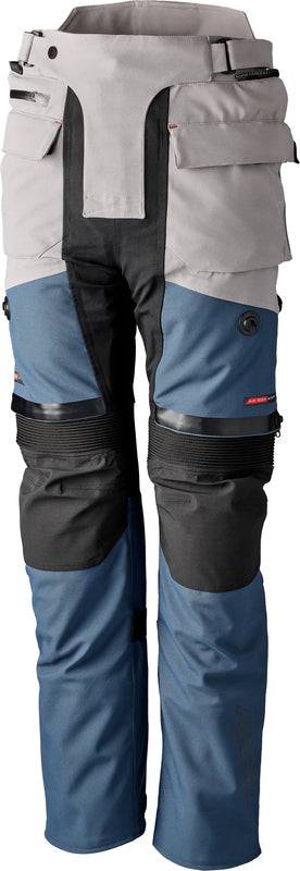 RST Vulcan CE Textilhose in Silber und Blau, robuste Adventure-Hose mit verstärkten Nähten und verstellbarem Bund.